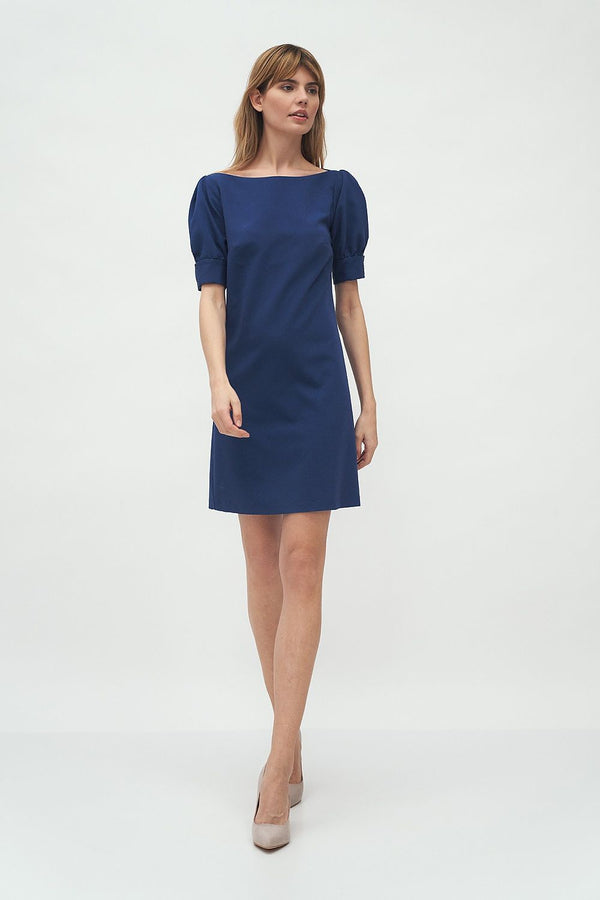 Elegant Boatneck Buffet Sleeve Dress