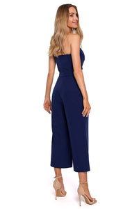 Draped Corset Jumpsuit with Belt