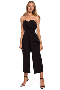 Draped Corset Jumpsuit with Belt