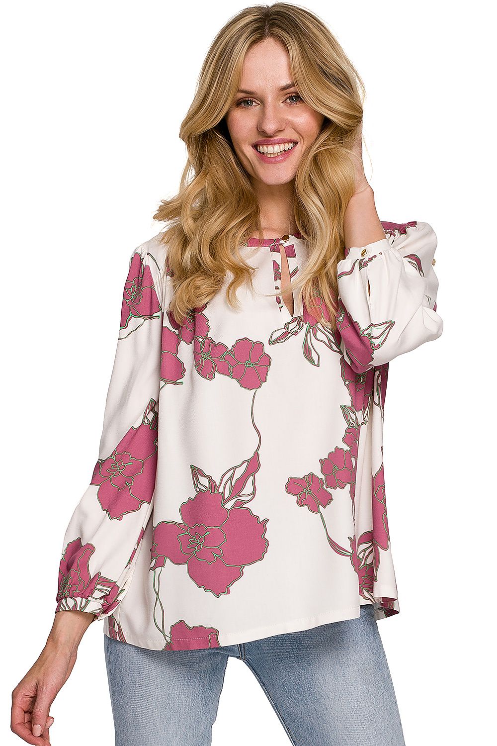 Vibrant Floral Viscose Blouse