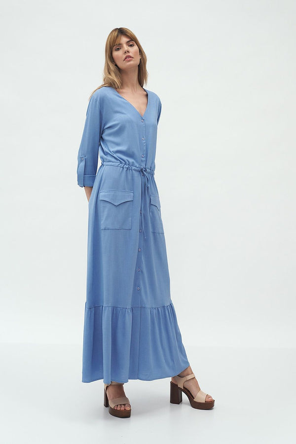 Flattering Tie Waist Maxi Dress