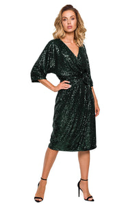 Dazzling Sequin Wrap Dress