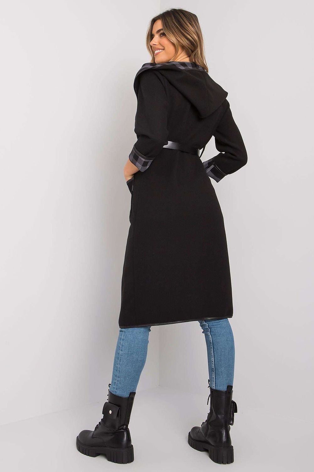 Chic Hooded Belted Coat