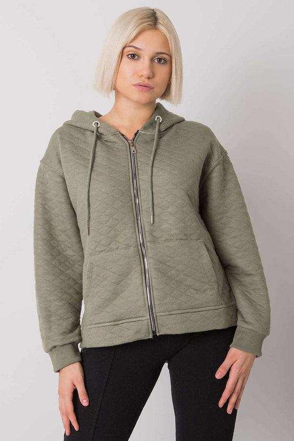 Quilted Zip-Up Hooded Sweatshirt