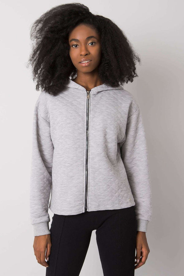 Quilted Hooded Zip-Up Sweatshirt