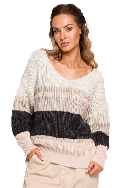 Striped V-Neck Sweater