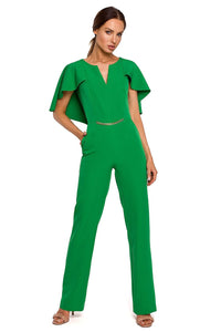 Feminine Cape Pantsuit Ensemble