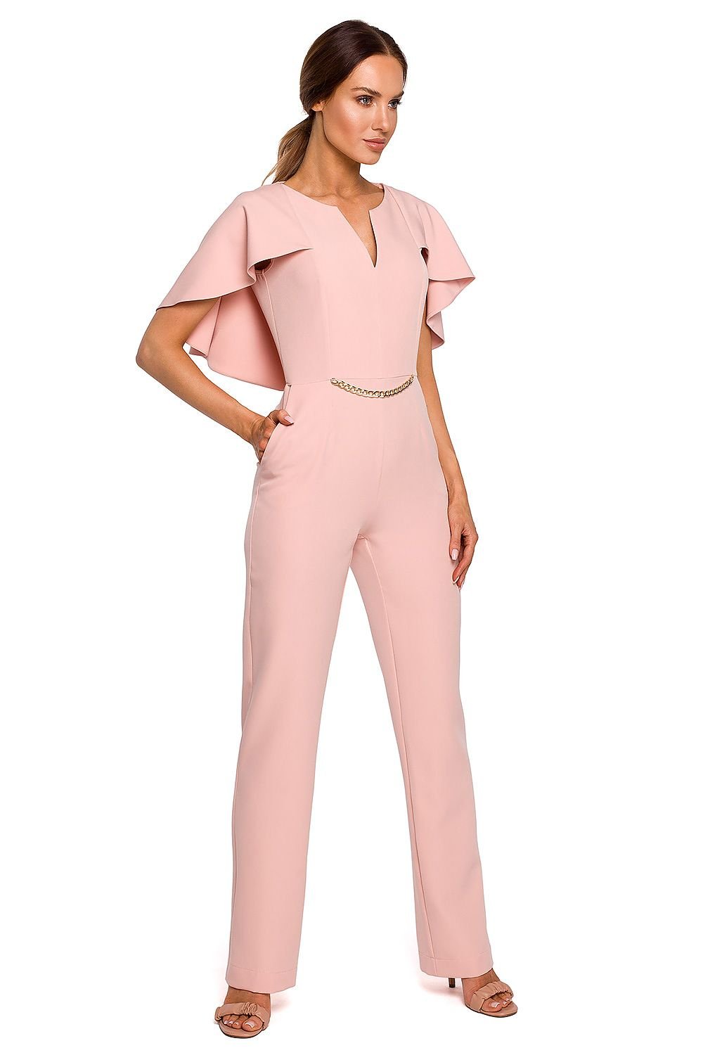 Feminine Cape Pantsuit Ensemble