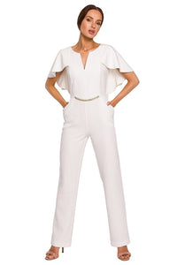 Feminine Cape Pantsuit Ensemble