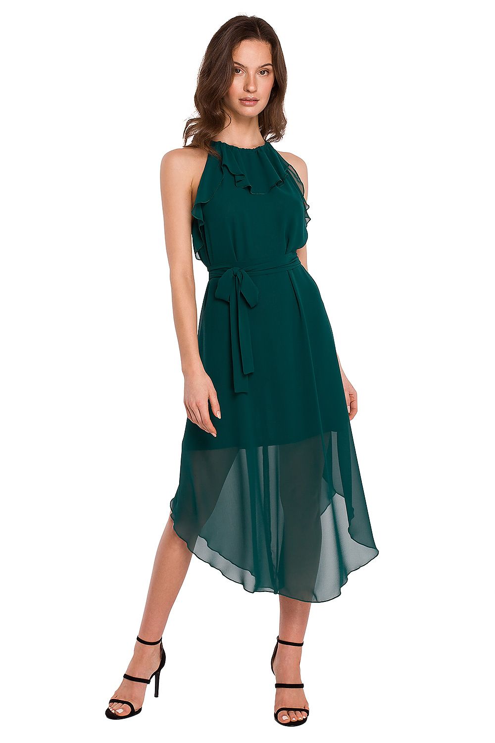 Elegant Ruffled Chiffon Dress