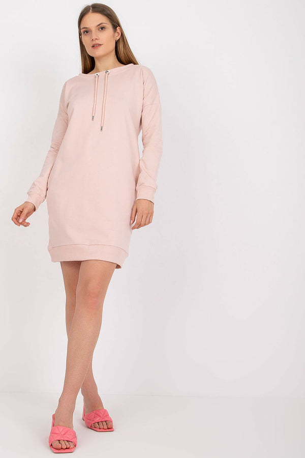 Cozy Tie-Up Long-Sleeve Dress