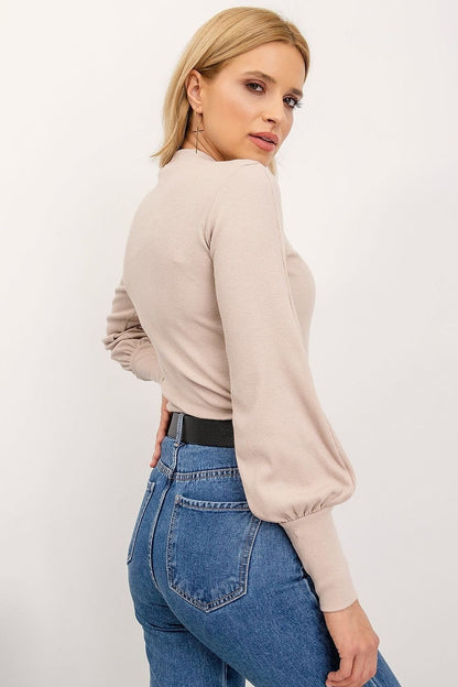 Ribbed Long Sleeve Blouse