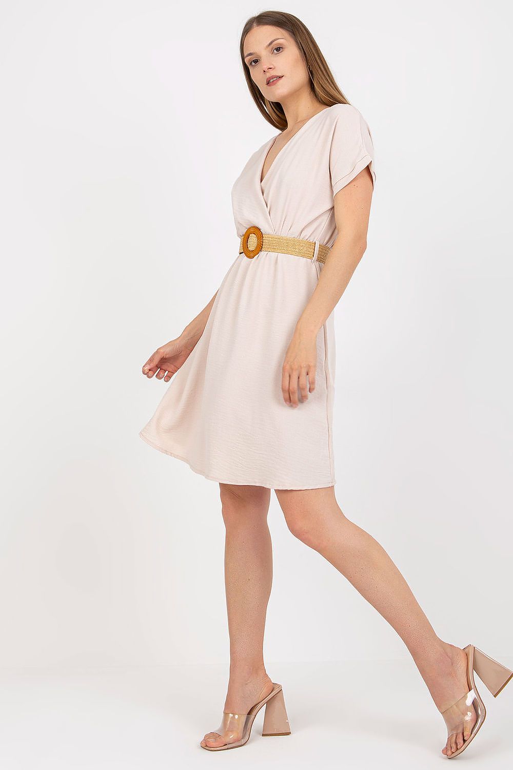 Flared Envelope Front Dress