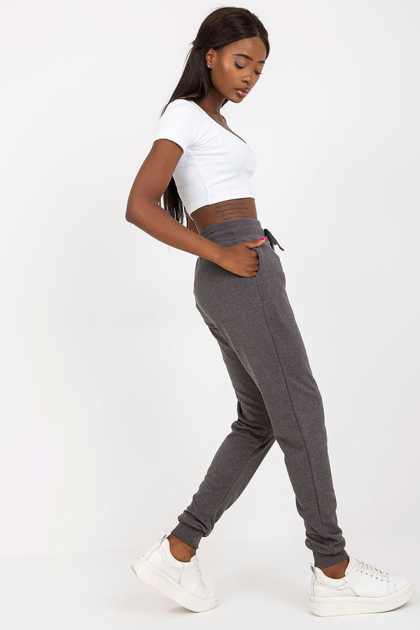 High-Waisted Cotton Track Trousers