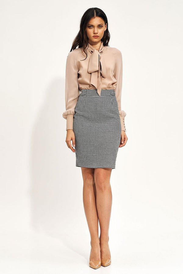 High-Waist Fitted Pencil Skirt