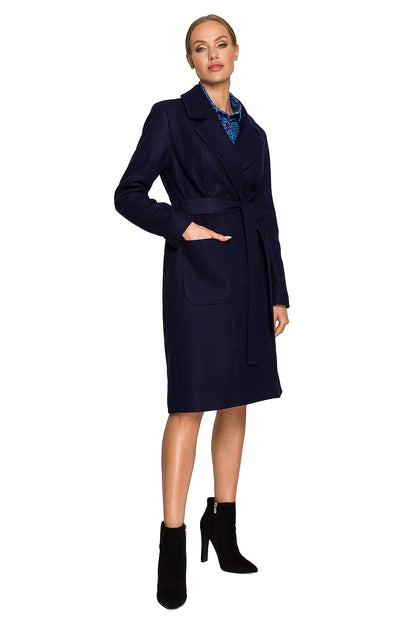 Fleece Coat with Classic Collar and Belt - Michelle & Kenza Co.