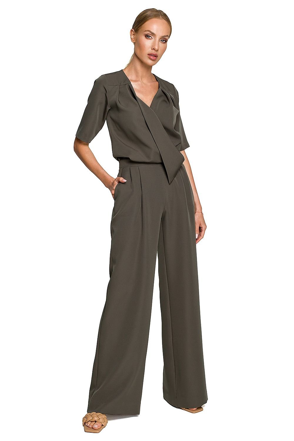 Elegant Elbow-Length Sleeve Trouser Suit