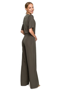 Elegant Elbow-Length Sleeve Trouser Suit