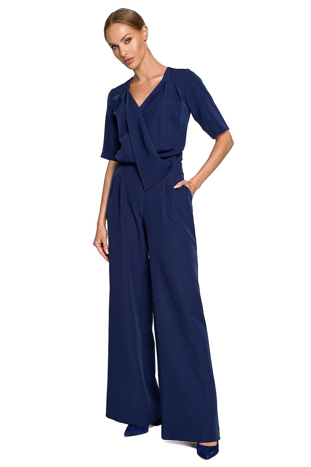 Elegant Elbow-Length Sleeve Trouser Suit