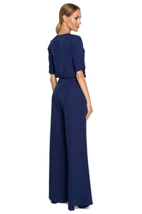 Elegant Elbow-Length Sleeve Trouser Suit