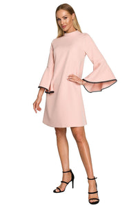 Ruffled Sleeve A-Line Dress