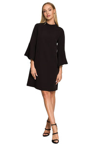 Ruffled Sleeve A-Line Dress