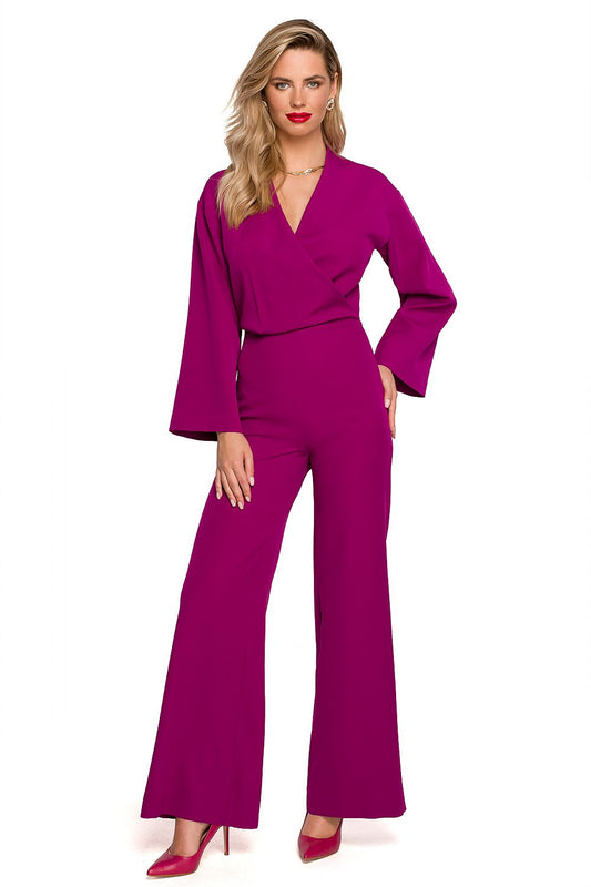 Spandex Jumpsuit with Flared Sleeves - Michelle & Kenza Co.