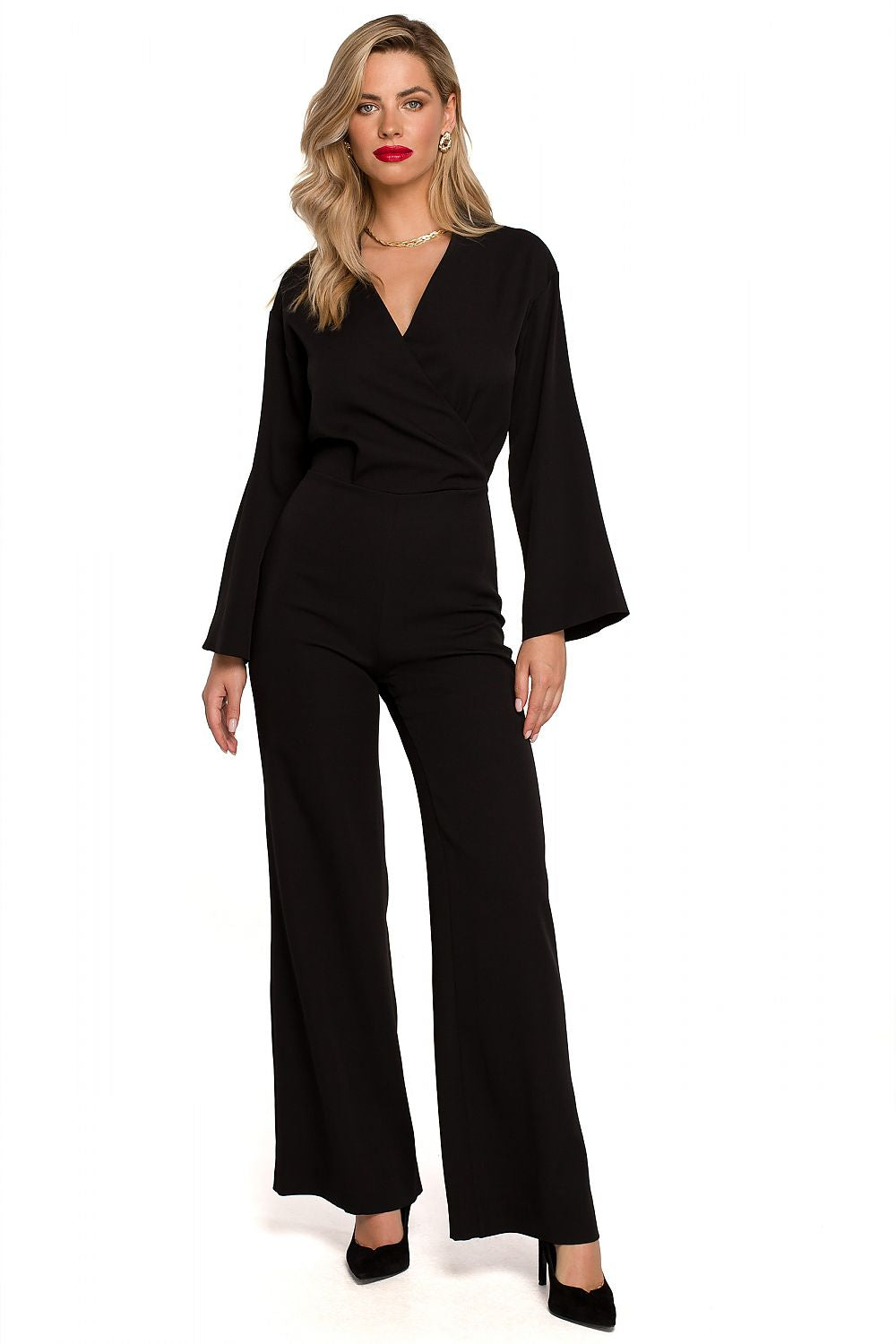 Spandex Jumpsuit with Flared Sleeves - Michelle & Kenza Co.