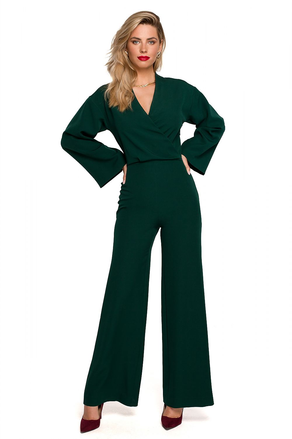 Spandex Jumpsuit with Flared Sleeves - Michelle & Kenza Co.