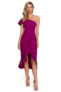 Striking One Shoulder Cocktail Dress