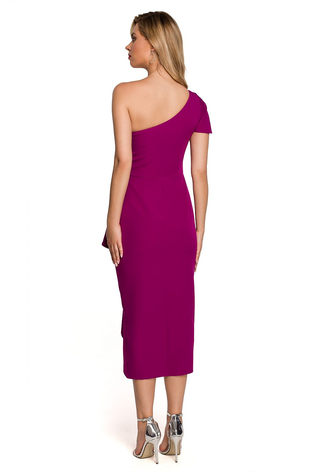 Soft Fabric Cocktail Dress with One Shoulder Design - Michelle & Kenza Co.