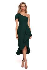 Striking One Shoulder Cocktail Dress