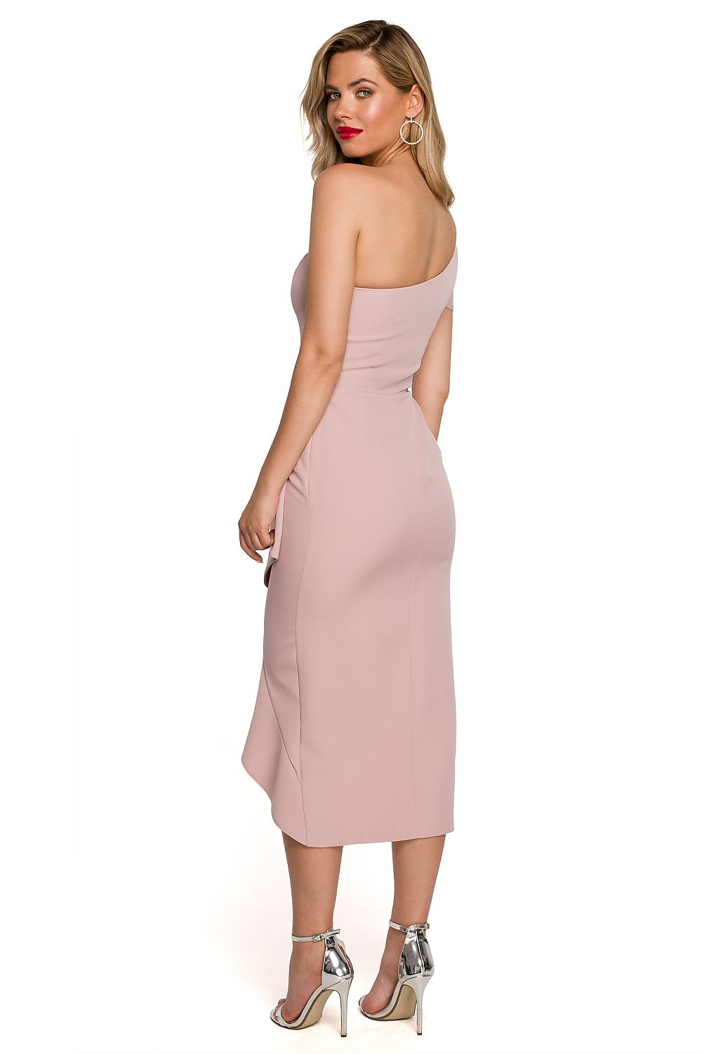 Soft Fabric Cocktail Dress with One Shoulder Design - Michelle & Kenza Co.