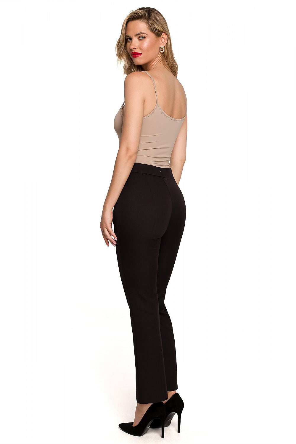 Fitted Trousers with Unique Belt Detail - Michelle & Kenza Co.