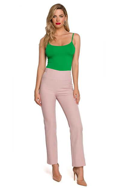 Fitted Trousers with Unique Belt Detail - Michelle & Kenza Co.