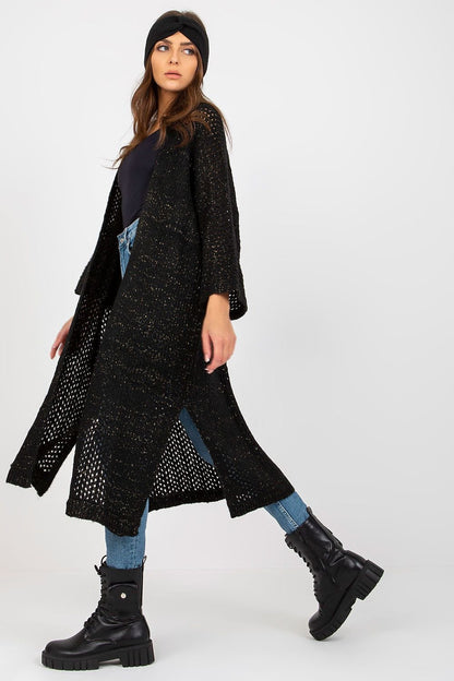 Chic Openwork Long Cardigan