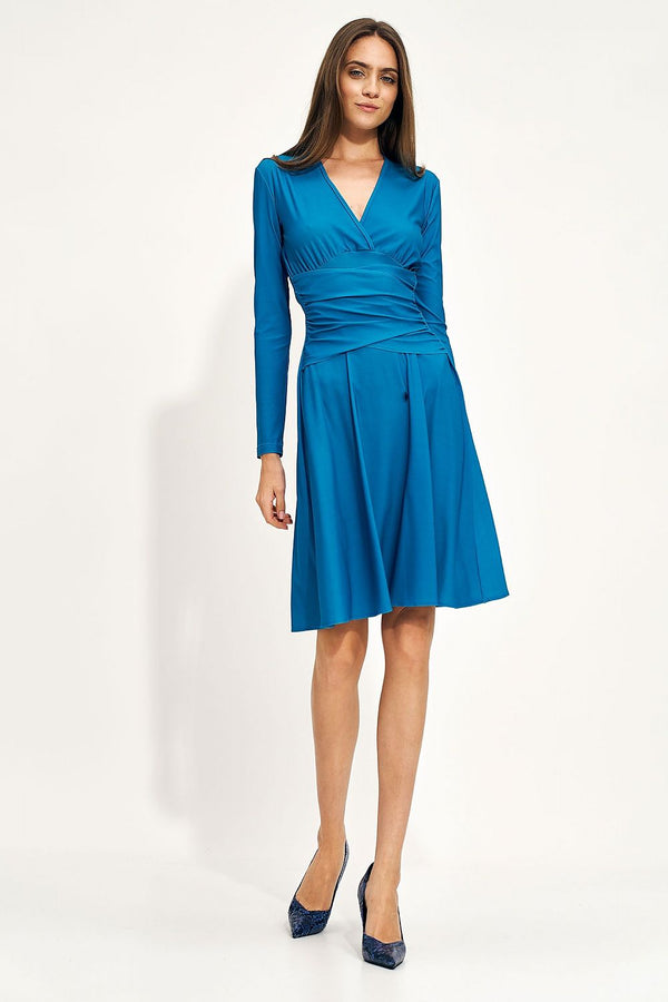 Elegant Envelope Neckline Midi Dress