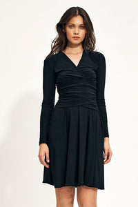 Elegant Envelope Neckline Midi Dress