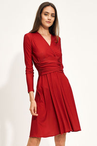 Elegant Envelope Neckline Midi Dress