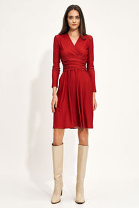 Elegant Envelope Neckline Midi Dress