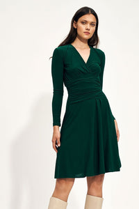 Elegant Envelope Neckline Midi Dress