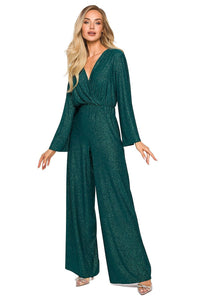 Elegant Brocade Wide-Leg Jumpsuit