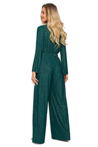 Elegant Brocade Wide-Leg Jumpsuit