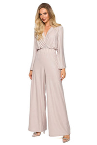 Elegant Brocade Wide-Leg Jumpsuit