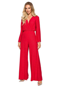 Elegant Brocade Wide-Leg Jumpsuit