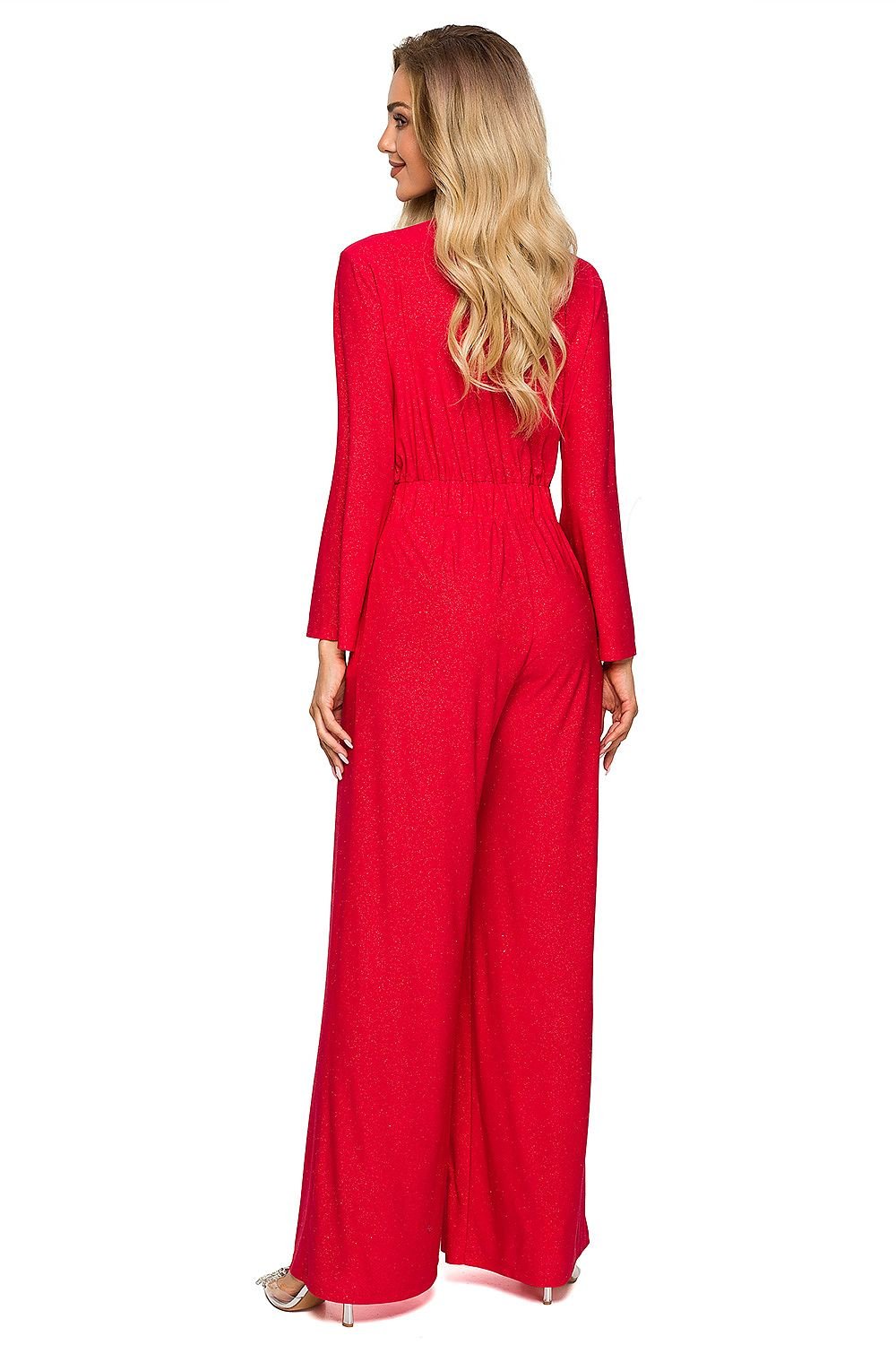 Elegant Brocade Wide-Leg Jumpsuit