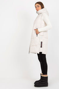 Down Quilted Gilet with Hood and Zippered Closure - Michelle & Kenza Co.