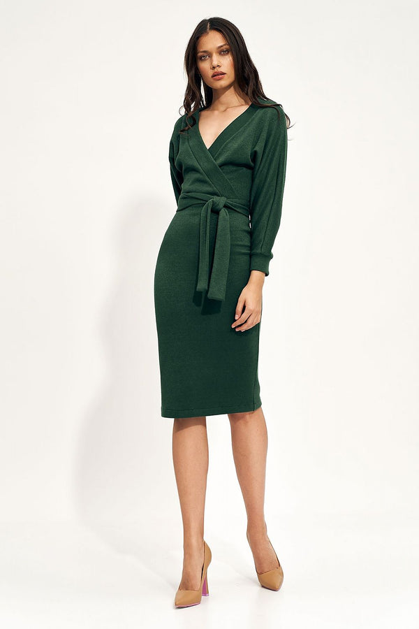 Tailored Midi Wrap Dress