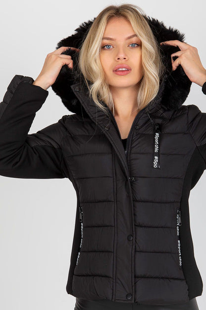 Quilted Down Jacket with Detachable Fur Hood - Michelle & Kenza Co.