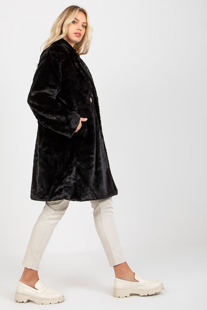 Chic Buttoned Fur Coat